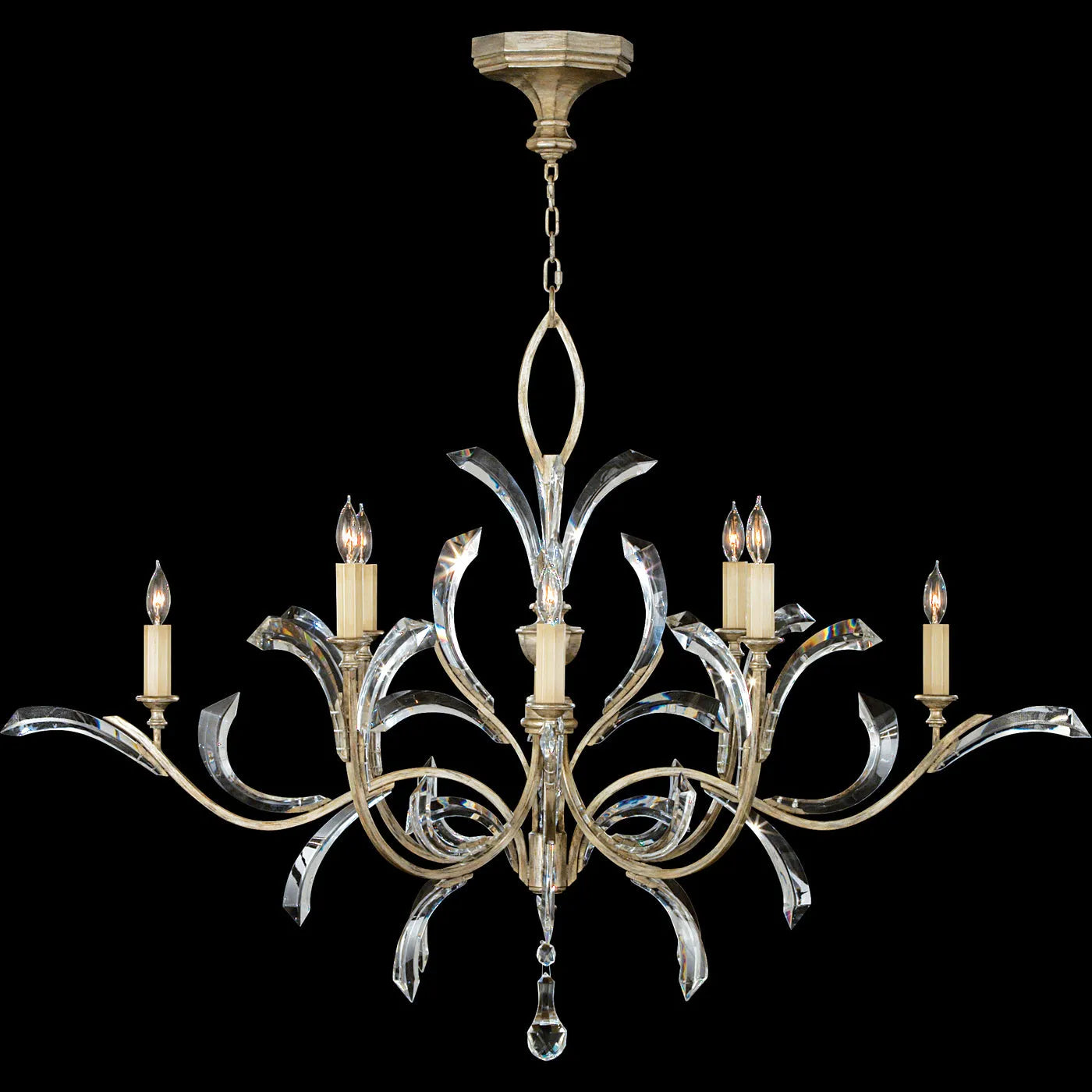 Fine Art Handcrafted Lighting - Beveled Arcs 57-Inch Eight Light Chandelier - 701240-SF3 | Montreal Lighting & Hardware