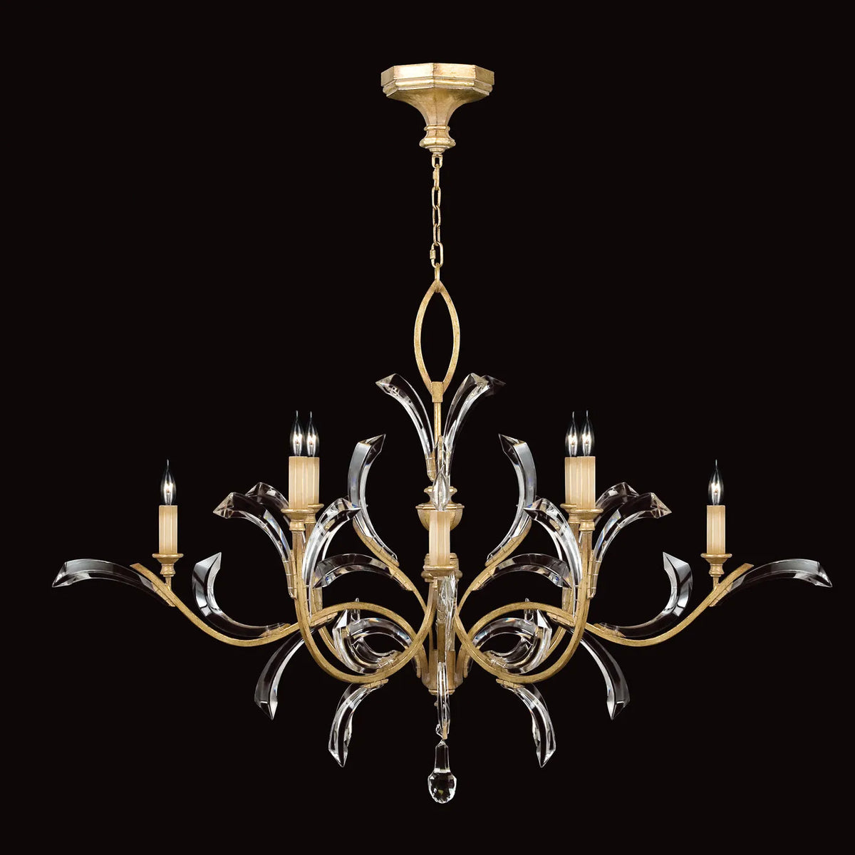 Fine Art Handcrafted Lighting - Beveled Arcs 57-Inch Eight Light Chandelier - 701240-SF3 | Montreal Lighting & Hardware