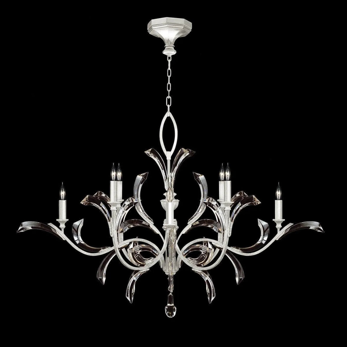 Fine Art Handcrafted Lighting - Beveled Arcs 57-Inch Eight Light Chandelier - 701240-SF4 | Montreal Lighting & Hardware