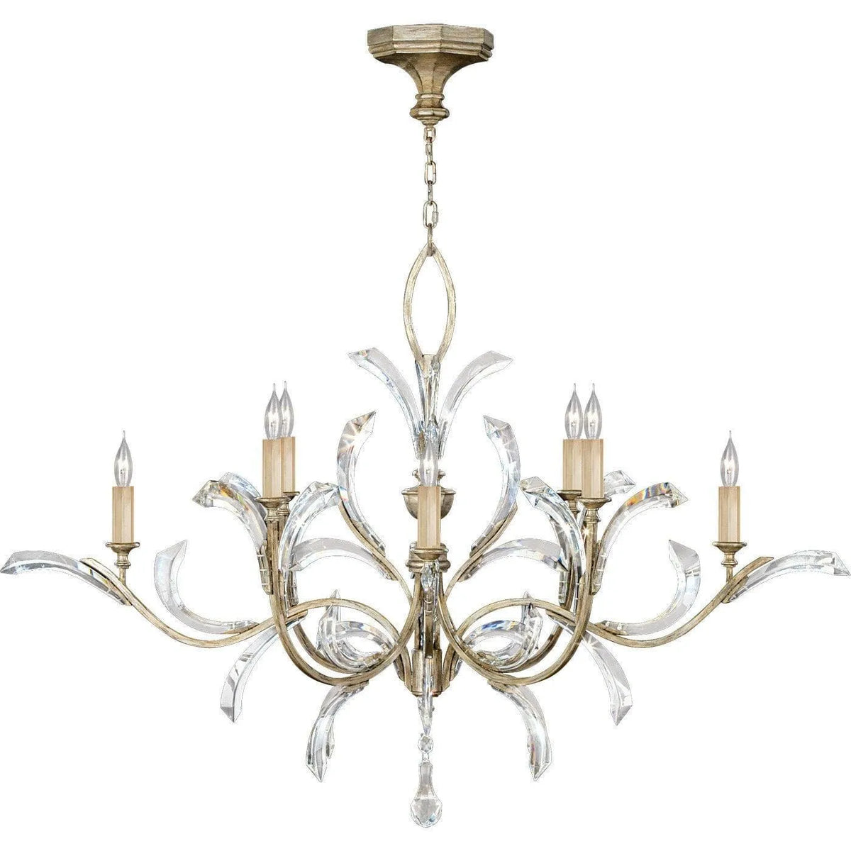 Fine Art Handcrafted Lighting - Beveled Arcs 57-Inch Eight Light Chandelier - 701240ST | Montreal Lighting & Hardware