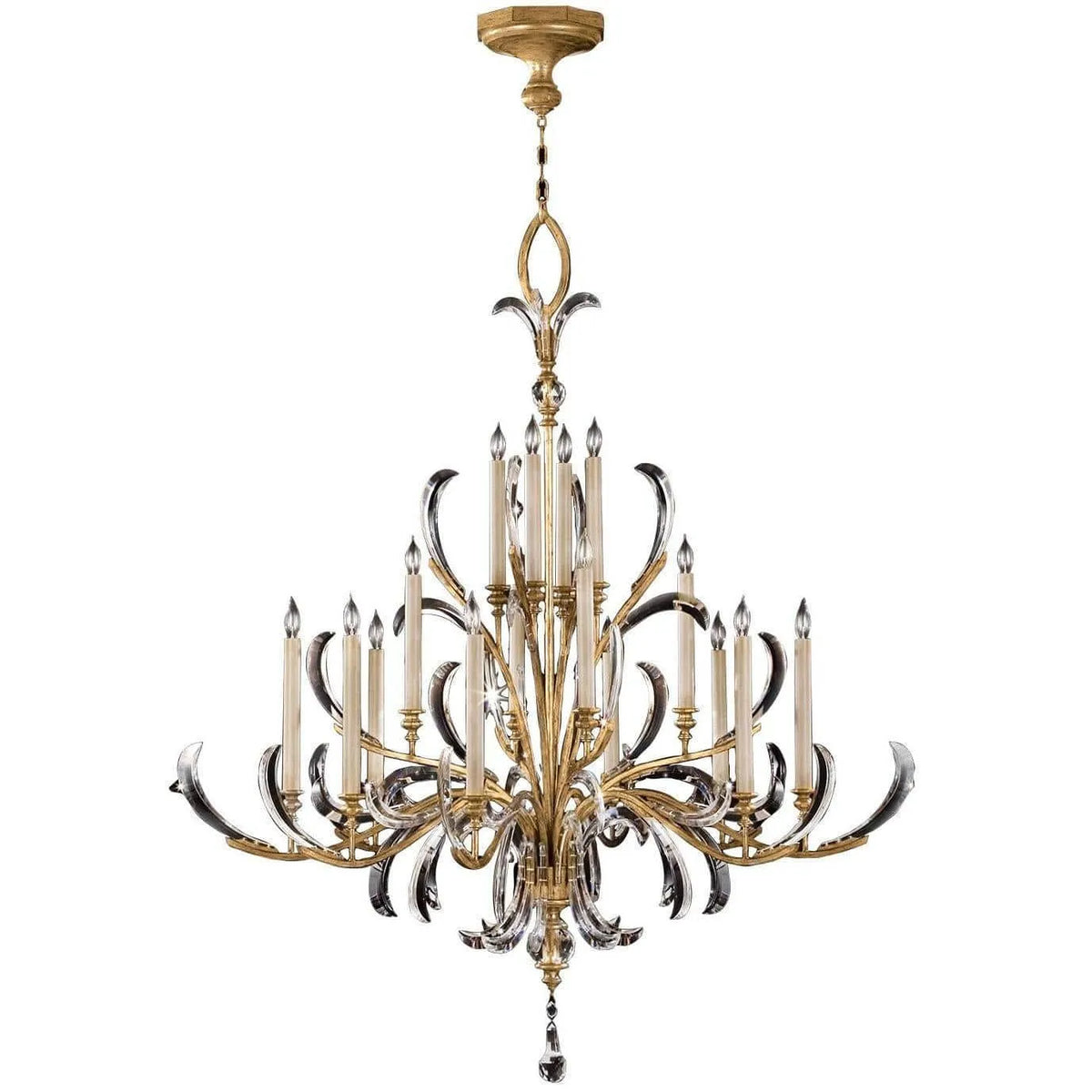 Fine Art Handcrafted Lighting - Beveled Arcs 58-Inch 16 Light Chandelier - 770040ST | Montreal Lighting & Hardware