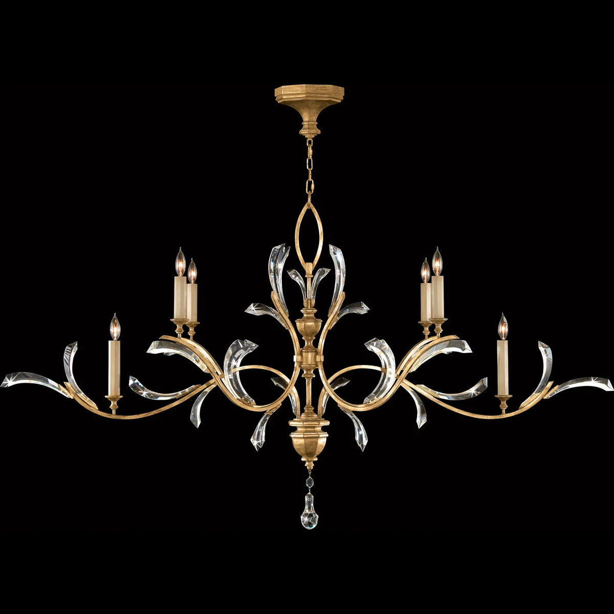 Fine Art Handcrafted Lighting - Beveled Arcs 74-Inch Six Light Chandelier - 700840-SF3 | Montreal Lighting & Hardware