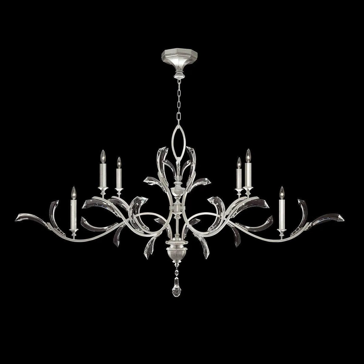 Fine Art Handcrafted Lighting - Beveled Arcs 74-Inch Six Light Chandelier - 700840-SF4 | Montreal Lighting & Hardware