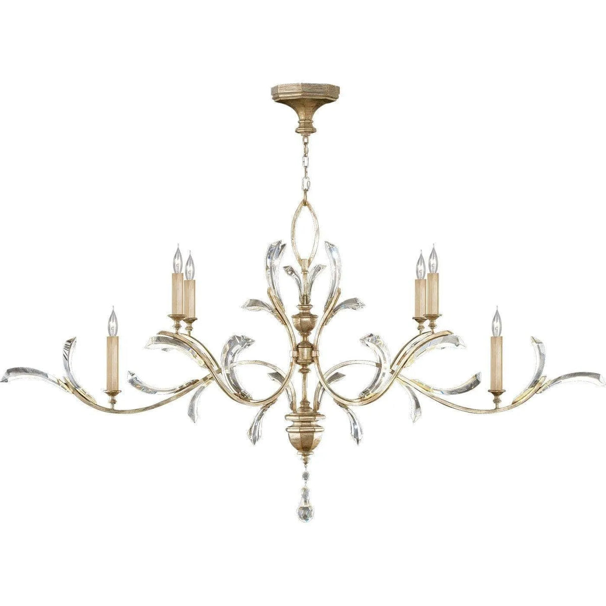 Fine Art Handcrafted Lighting - Beveled Arcs 74-Inch Six Light Chandelier - 700840ST | Montreal Lighting & Hardware