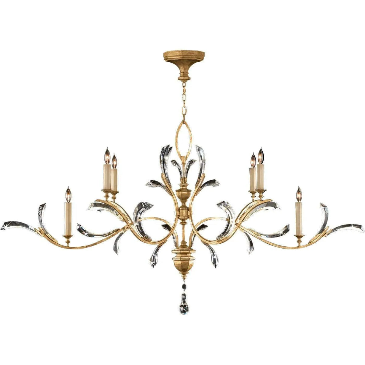 Fine Art Handcrafted Lighting - Beveled Arcs 74-Inch Six Light Chandelier - 761840ST | Montreal Lighting & Hardware