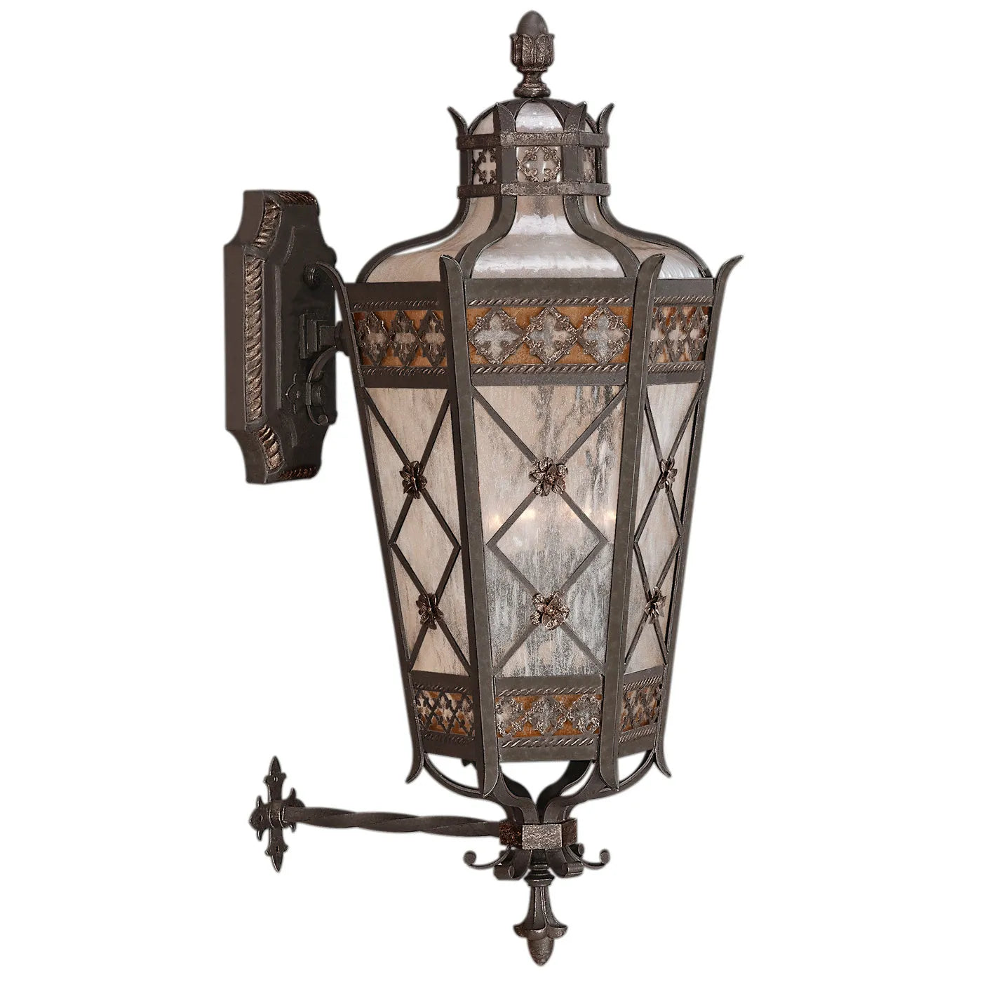 Fine Art Handcrafted Lighting - Chateau Outdoor 37-Inch Four Light Outdoor Wall Mount - 403681ST | Montreal Lighting & Hardware