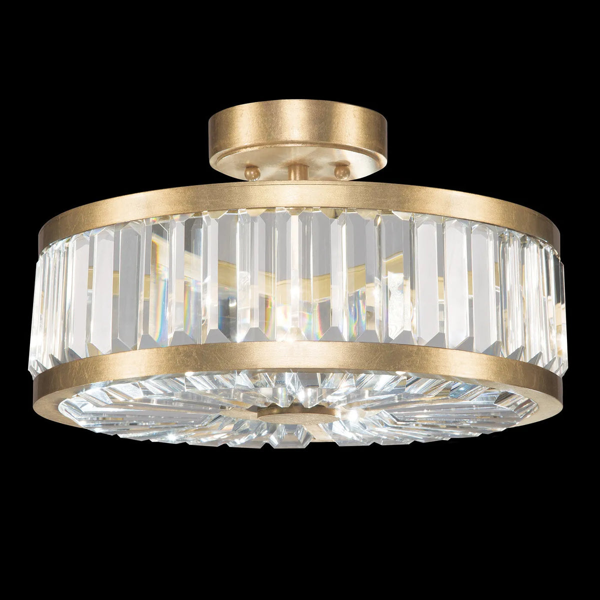 Fine Art Handcrafted Lighting - Crystal Enchantment 16-Inch Three Light Semi-Flush Mount - 815740-2ST | Montreal Lighting & Hardware