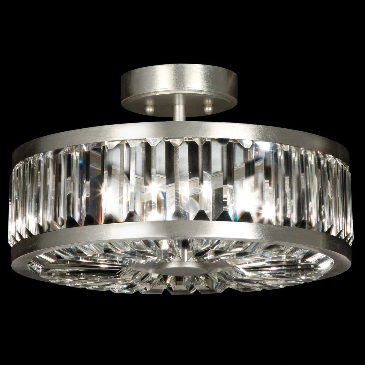 Fine Art Handcrafted Lighting - Crystal Enchantment 16-Inch Three Light Semi-Flush Mount - 815740-2ST | Montreal Lighting & Hardware