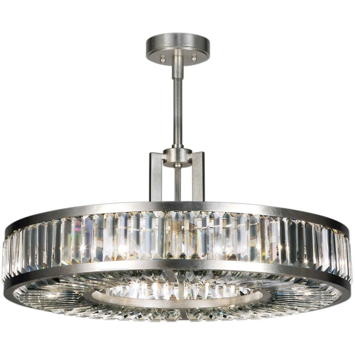 Fine Art Handcrafted Lighting - Crystal Enchantment 29-Inch Six Light Pendant - 815840ST | Montreal Lighting & Hardware