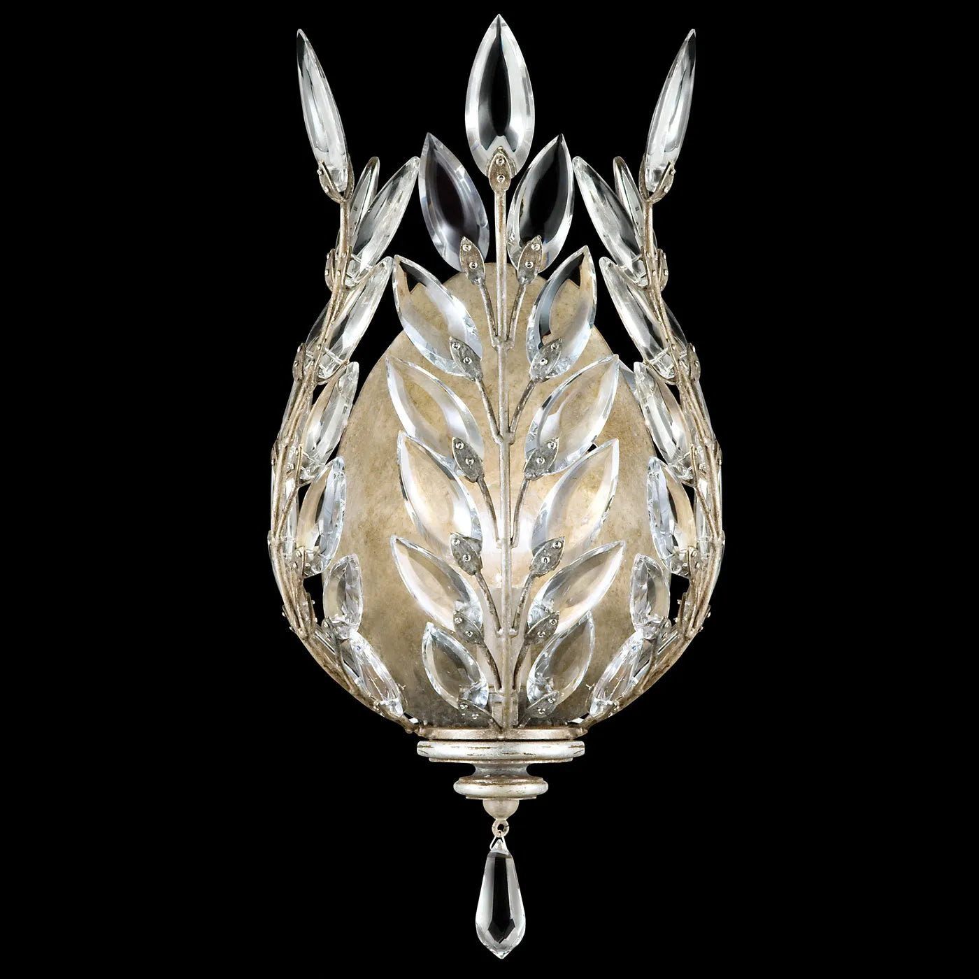 Fine Art Handcrafted Lighting - Crystal Laurel 17-Inch One Light Wall Sconce - 759550-SF3 | Montreal Lighting & Hardware