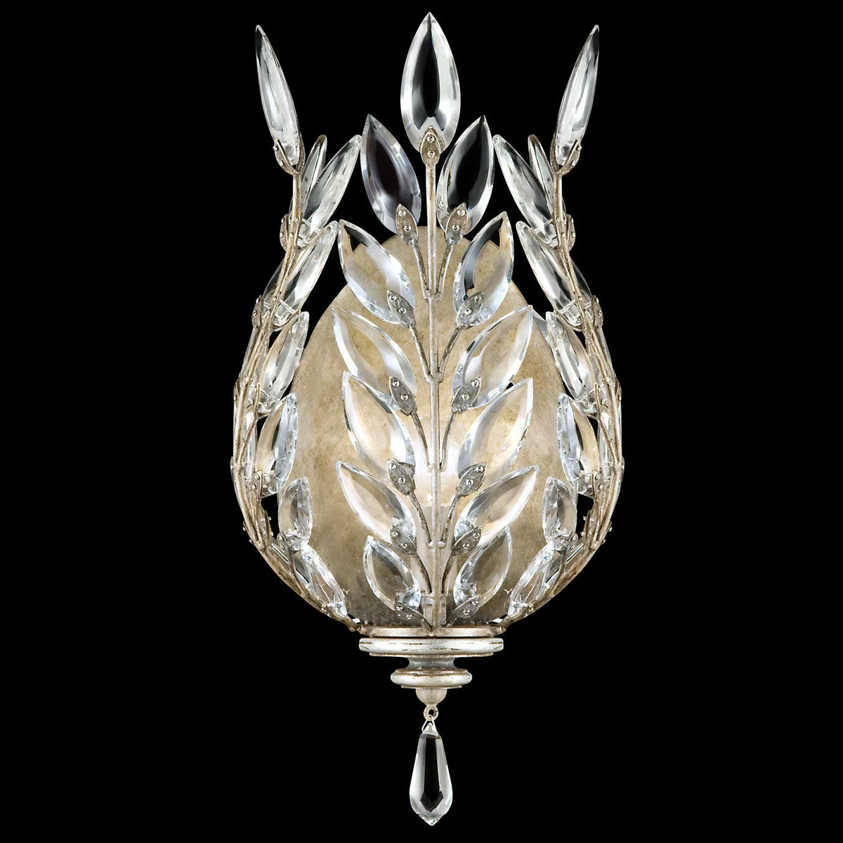 Fine Art Handcrafted Lighting - Crystal Laurel 17-Inch One Light Wall Sconce - 759550-SF3 | Montreal Lighting & Hardware