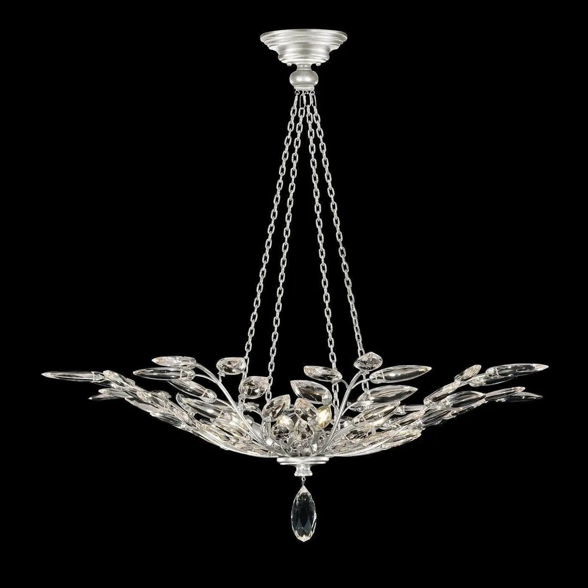 Fine Art Handcrafted Lighting - Crystal Laurel 35-Inch Four Light Pendant - 753640-SF4 | Montreal Lighting & Hardware