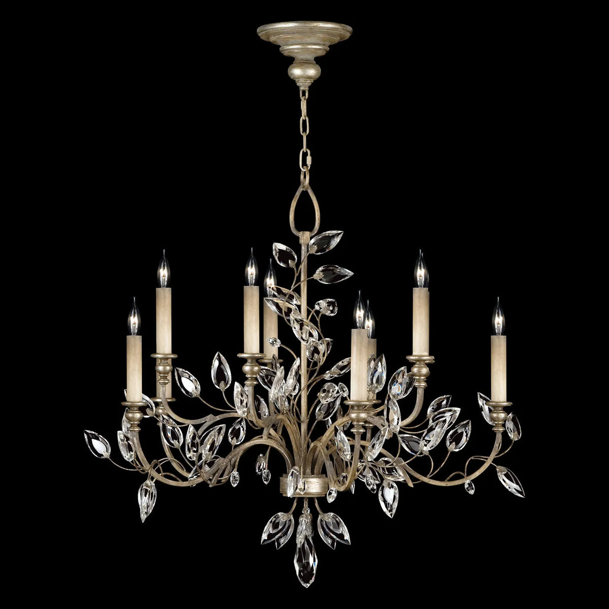 Fine Art Handcrafted Lighting - Crystal Laurel 43-Inch Ten Light Chandelier - 753140-SF3 | Montreal Lighting & Hardware