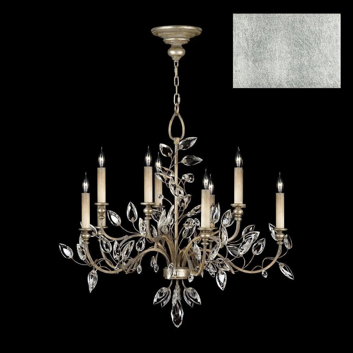 Fine Art Handcrafted Lighting - Crystal Laurel 43-Inch Ten Light Chandelier - 753140-SF4 | Montreal Lighting & Hardware