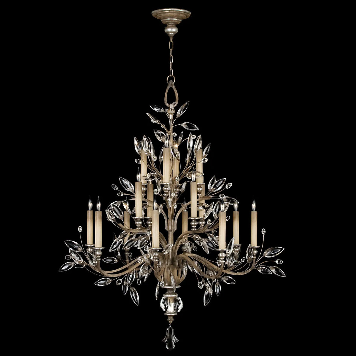 Fine Art Handcrafted Lighting - Crystal Laurel 45-Inch 16 Light Chandelier - 759440-SF3 | Montreal Lighting & Hardware