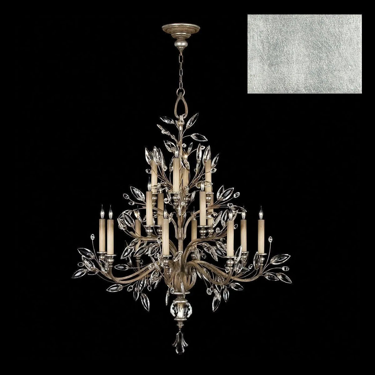 Fine Art Handcrafted Lighting - Crystal Laurel 45-Inch 16 Light Chandelier - 759440-SF4 | Montreal Lighting & Hardware