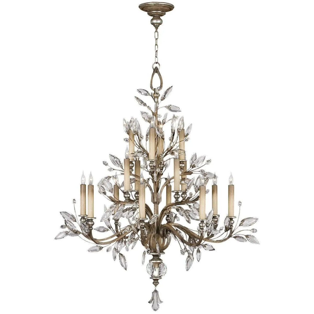 Fine Art Handcrafted Lighting - Crystal Laurel 45-Inch 16 Light Chandelier - 759440ST | Montreal Lighting & Hardware