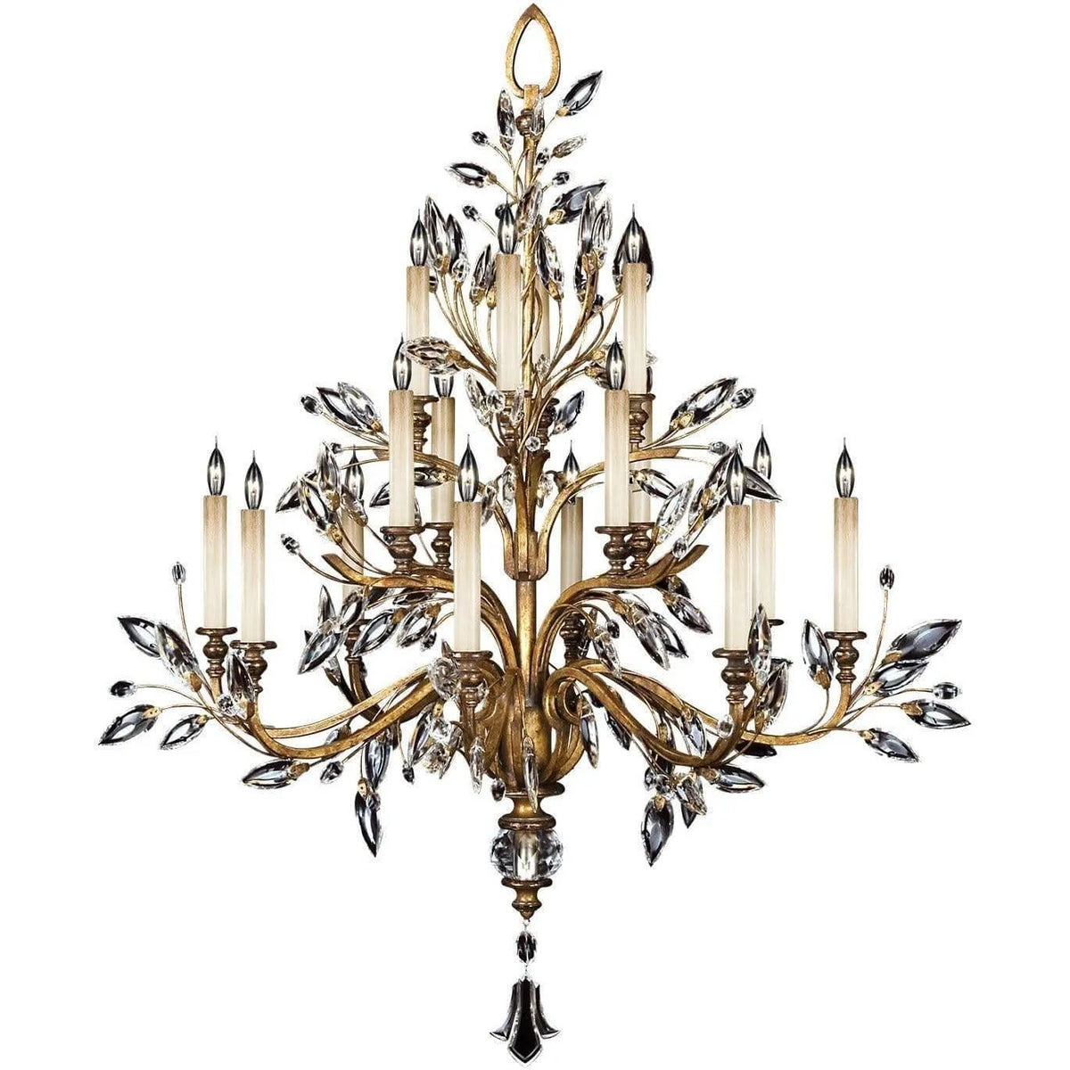 Fine Art Handcrafted Lighting - Crystal Laurel 45-Inch 16 Light Chandelier - 773740ST | Montreal Lighting & Hardware