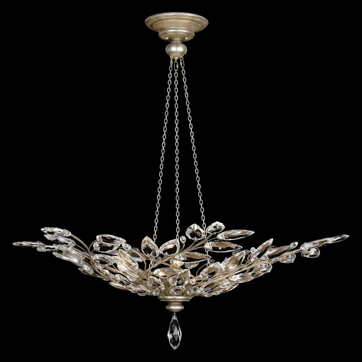 Fine Art Handcrafted Lighting - Crystal Laurel 47-Inch Six Light Pendant - 753740-SF3 | Montreal Lighting & Hardware