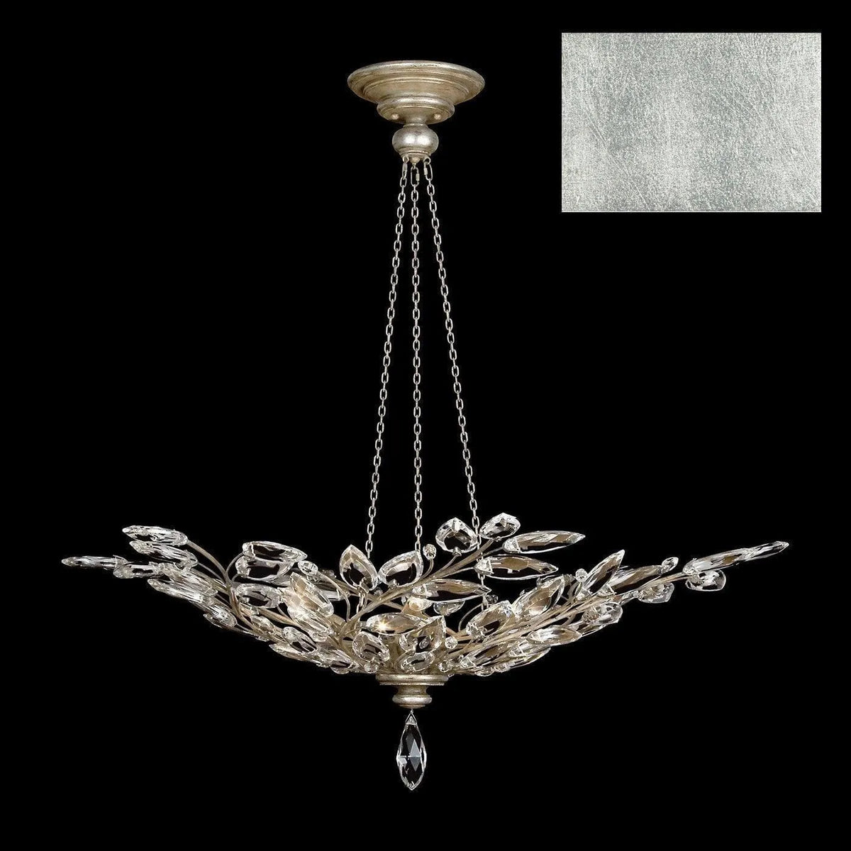 Fine Art Handcrafted Lighting - Crystal Laurel 47-Inch Six Light Pendant - 753740-SF4 | Montreal Lighting & Hardware