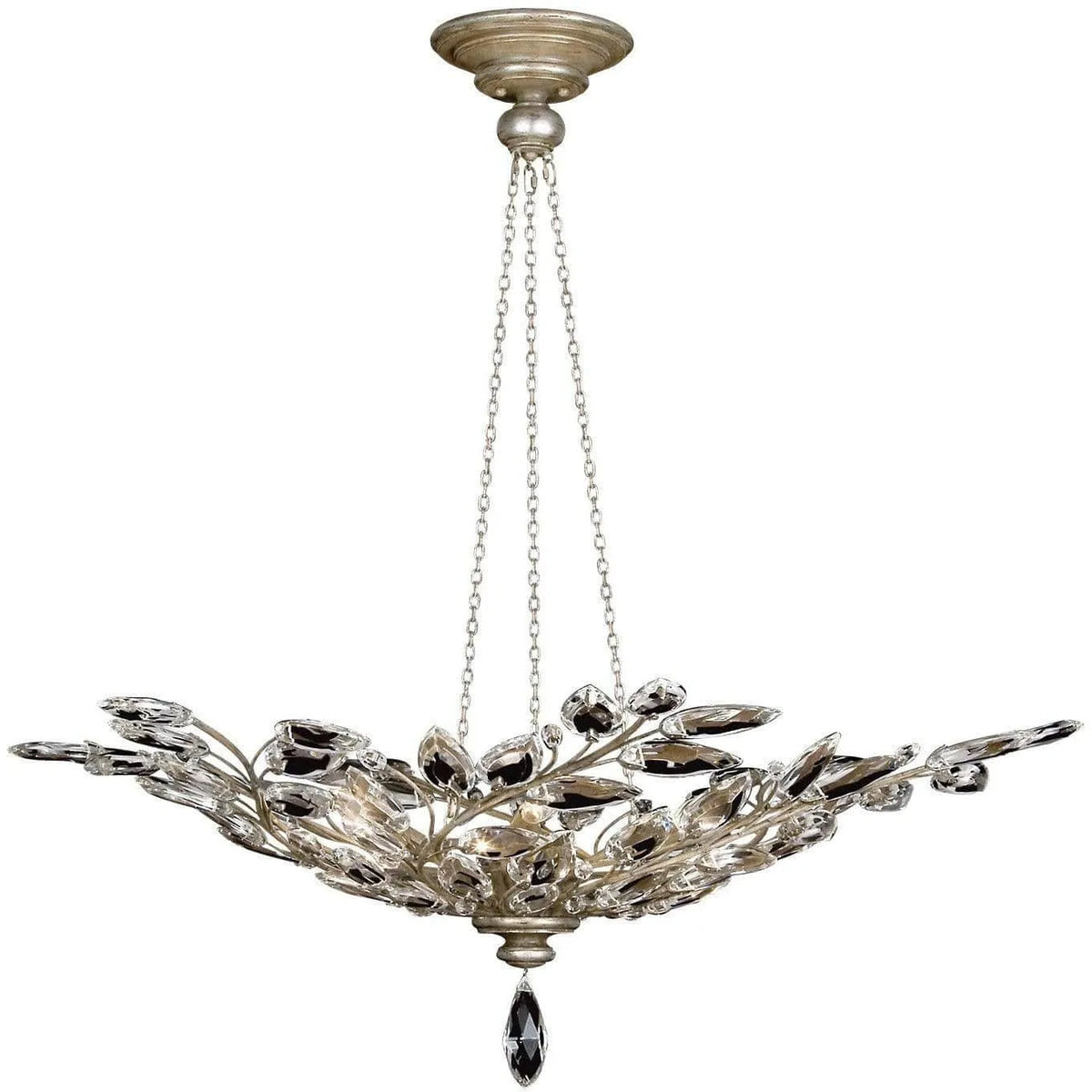 Fine Art Handcrafted Lighting - Crystal Laurel 47-Inch Six Light Pendant - 753740ST | Montreal Lighting & Hardware