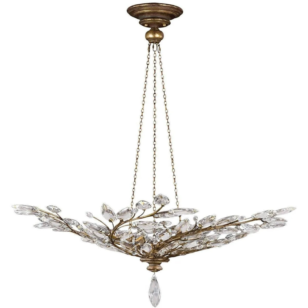 Fine Art Handcrafted Lighting - Crystal Laurel 47-Inch Six Light Pendant - 776440ST | Montreal Lighting & Hardware