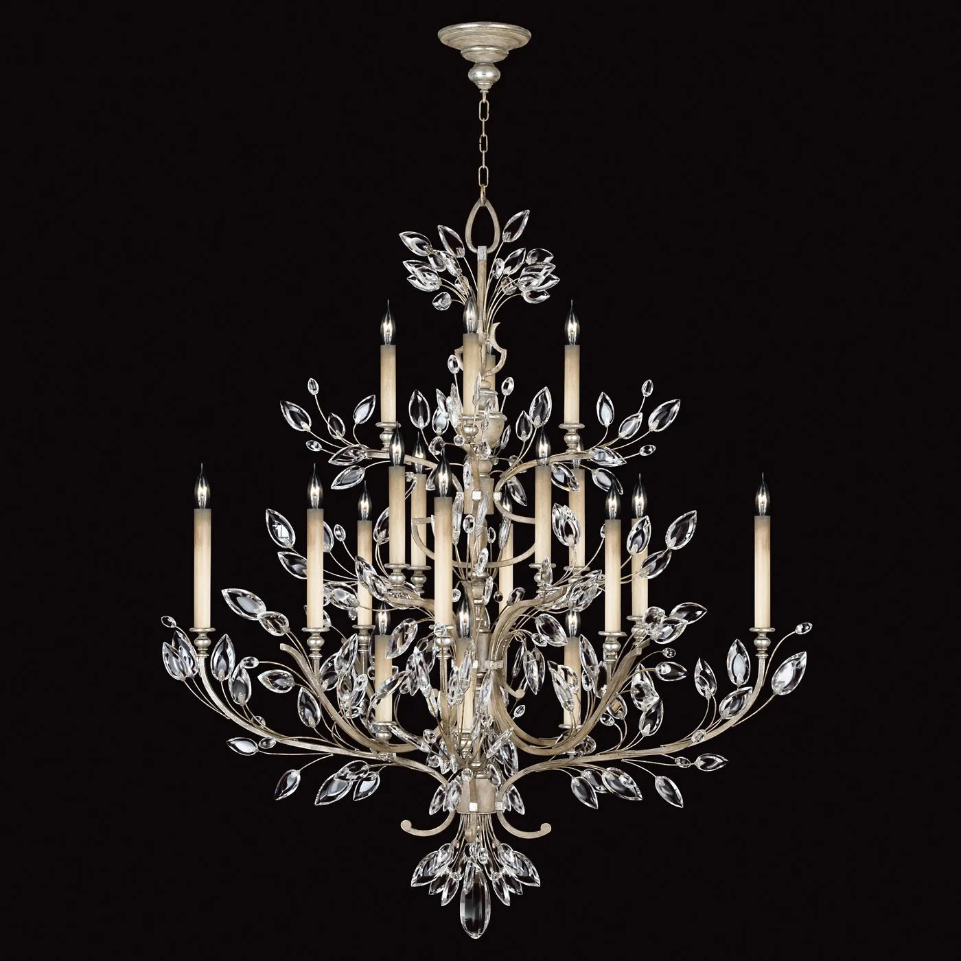 Fine Art Handcrafted Lighting - Crystal Laurel 57-Inch 20 Light Chandelier - 771140-SF3 | Montreal Lighting & Hardware