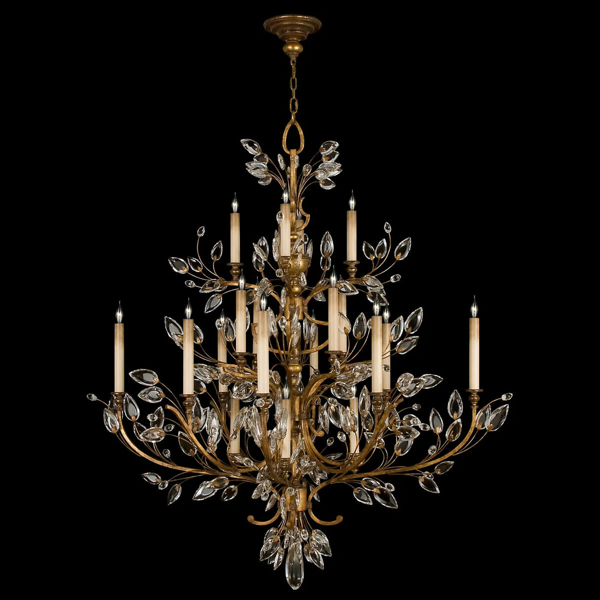 Fine Art Handcrafted Lighting - Crystal Laurel 57-Inch 20 Light Chandelier - 771140-SF3 | Montreal Lighting & Hardware