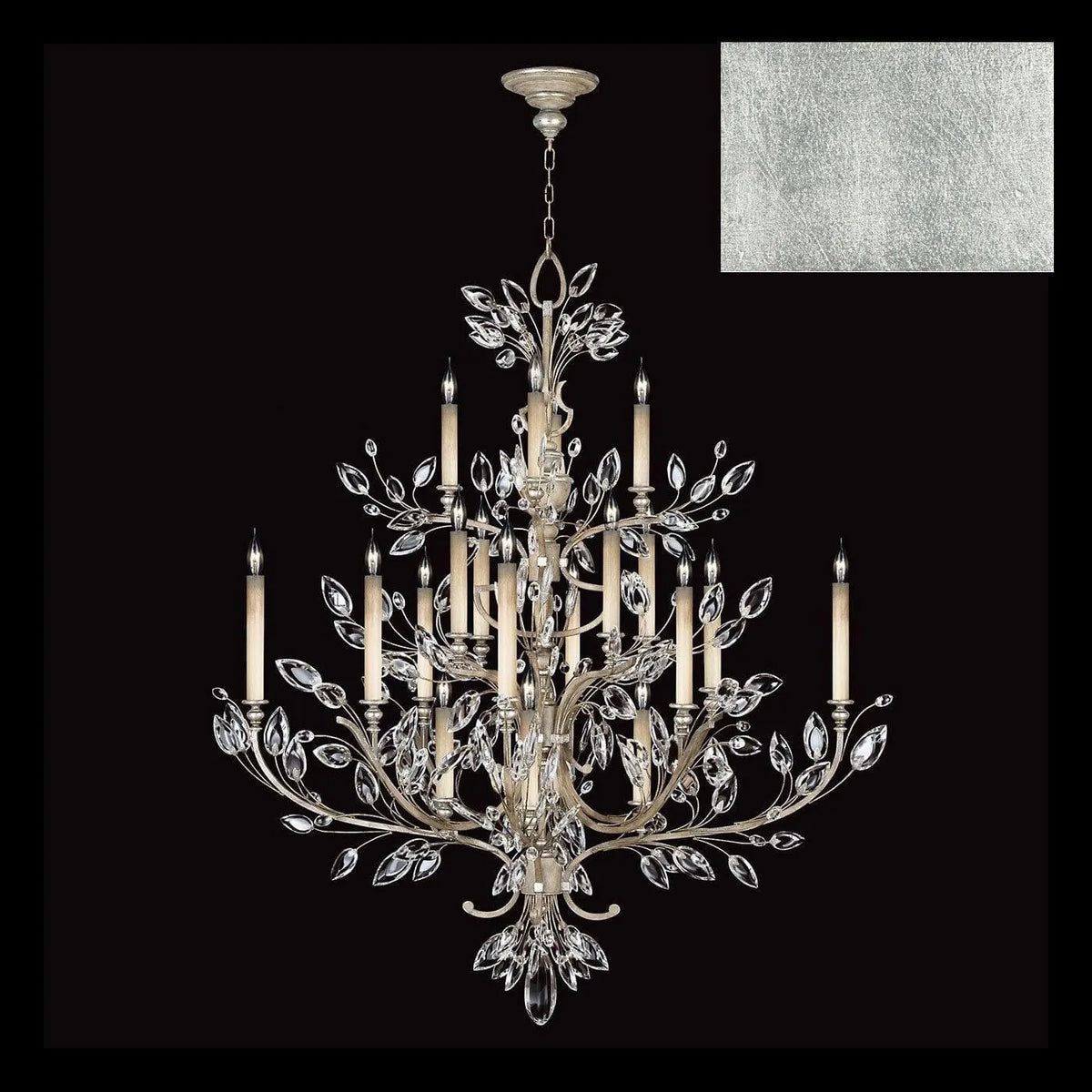 Fine Art Handcrafted Lighting - Crystal Laurel 57-Inch 20 Light Chandelier - 771140-SF4 | Montreal Lighting & Hardware