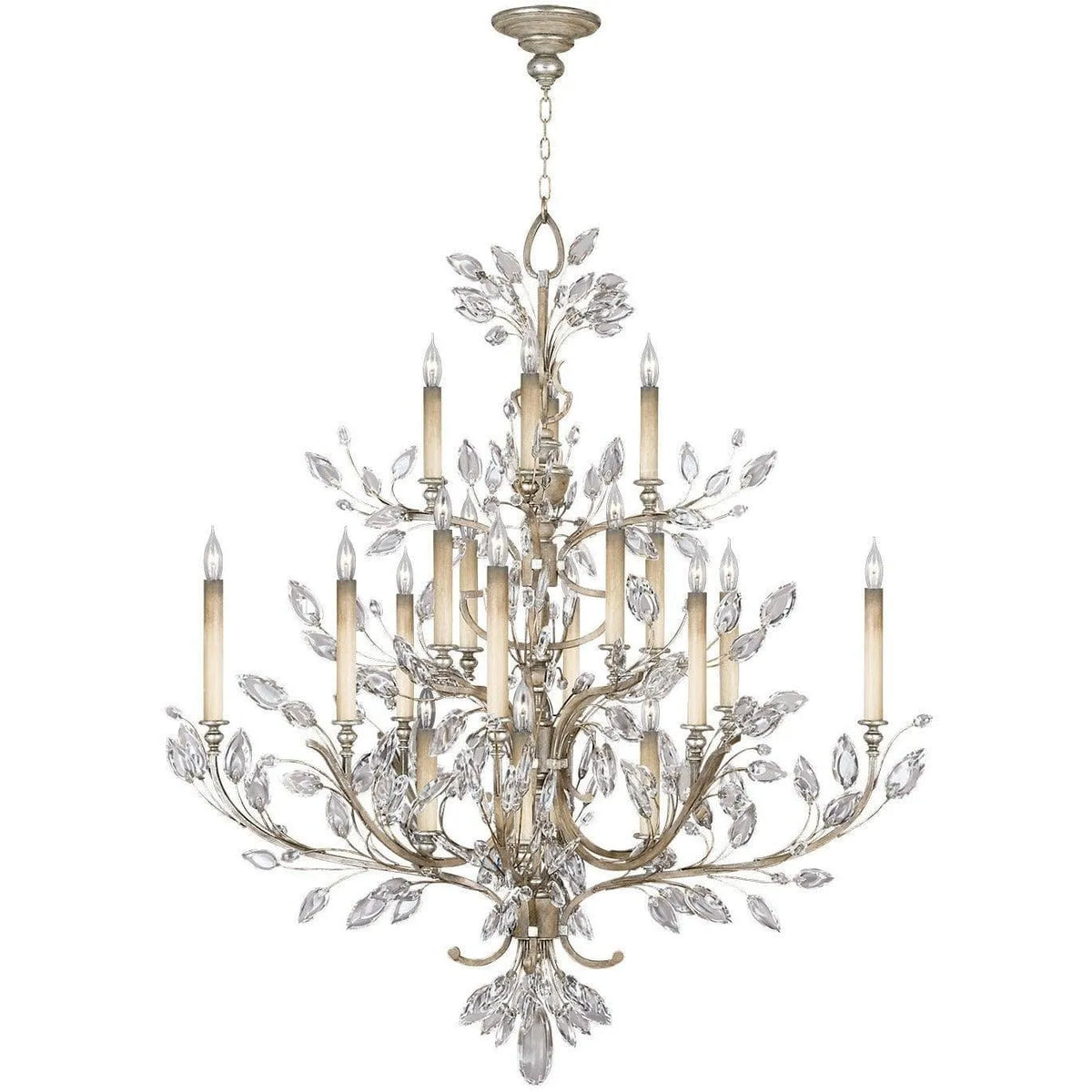 Fine Art Handcrafted Lighting - Crystal Laurel 57-Inch 20 Light Chandelier - 771140ST | Montreal Lighting & Hardware