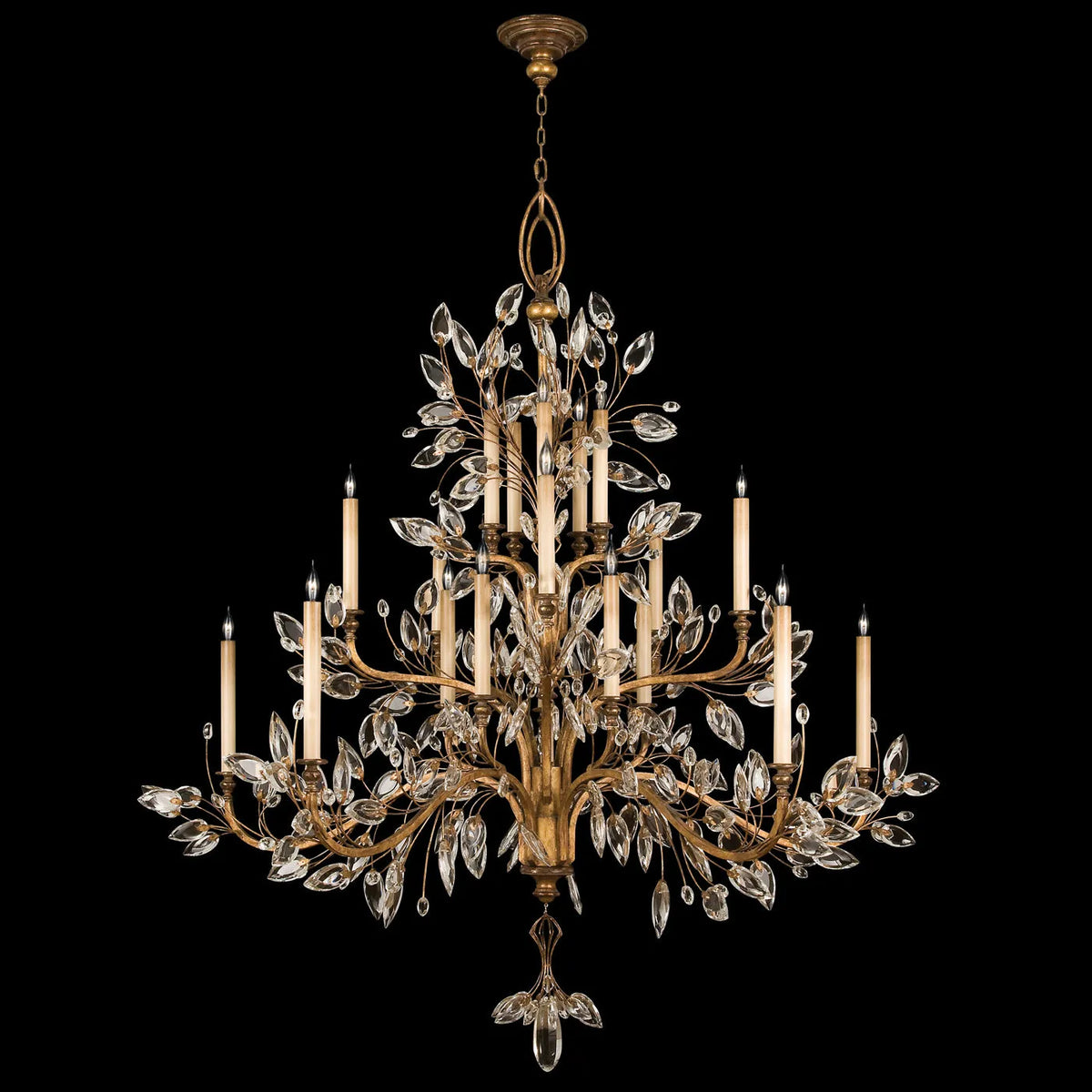 Fine Art Handcrafted Lighting - Crystal Laurel 75-Inch 20 Light Chandelier - 771240-SF3 | Montreal Lighting & Hardware