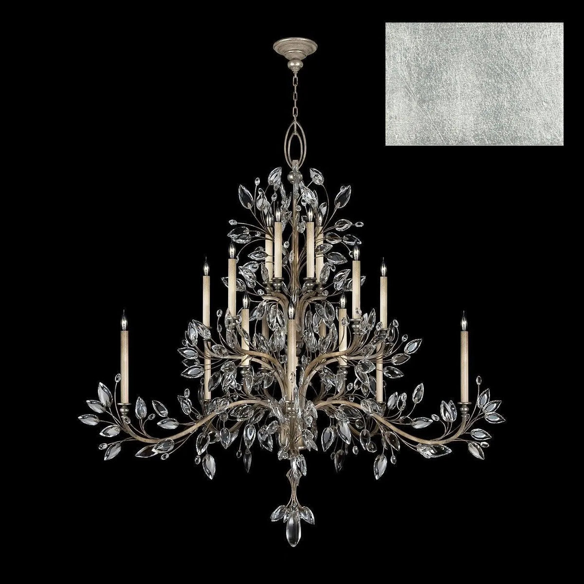 Fine Art Handcrafted Lighting - Crystal Laurel 75-Inch 20 Light Chandelier - 771240-SF4 | Montreal Lighting & Hardware