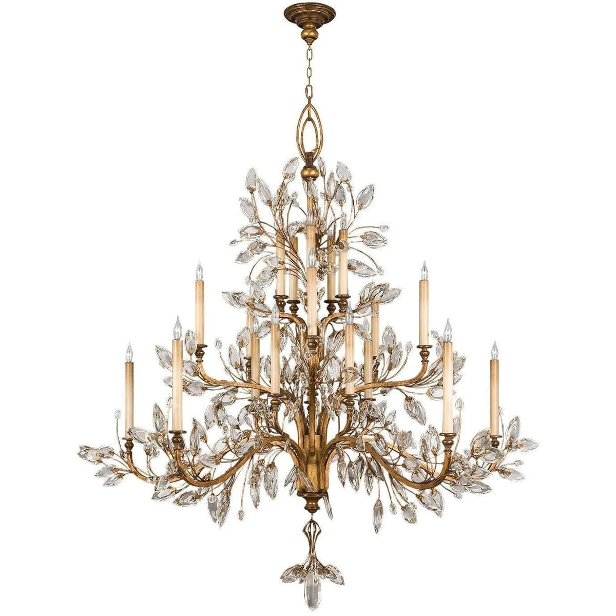 Fine Art Handcrafted Lighting - Crystal Laurel 75-Inch 20 Light Chandelier - 774540ST | Montreal Lighting & Hardware