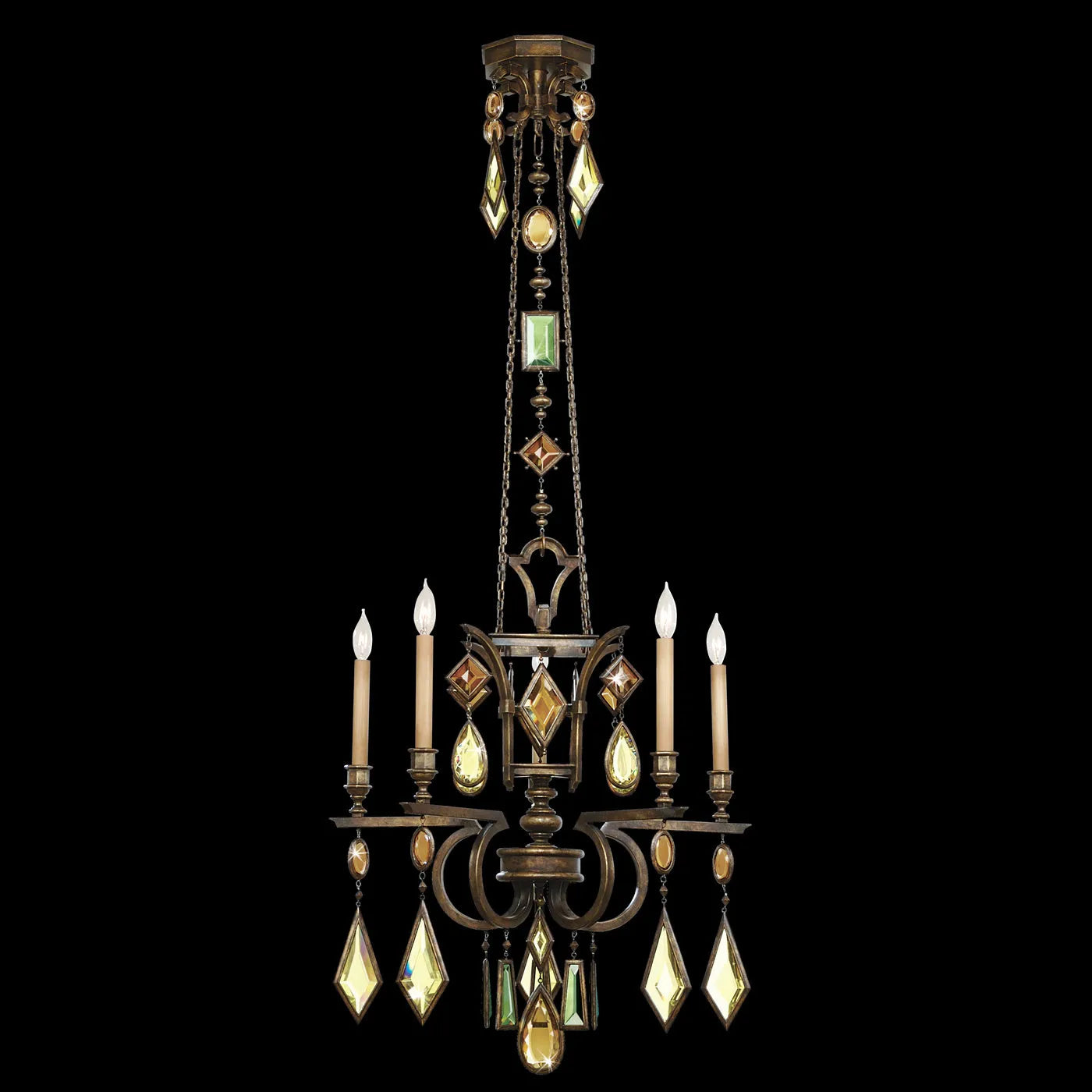 Fine Art Handcrafted Lighting - Encased Gems 27-Inch Five Light Chandelier - 708340-1ST | Montreal Lighting & Hardware