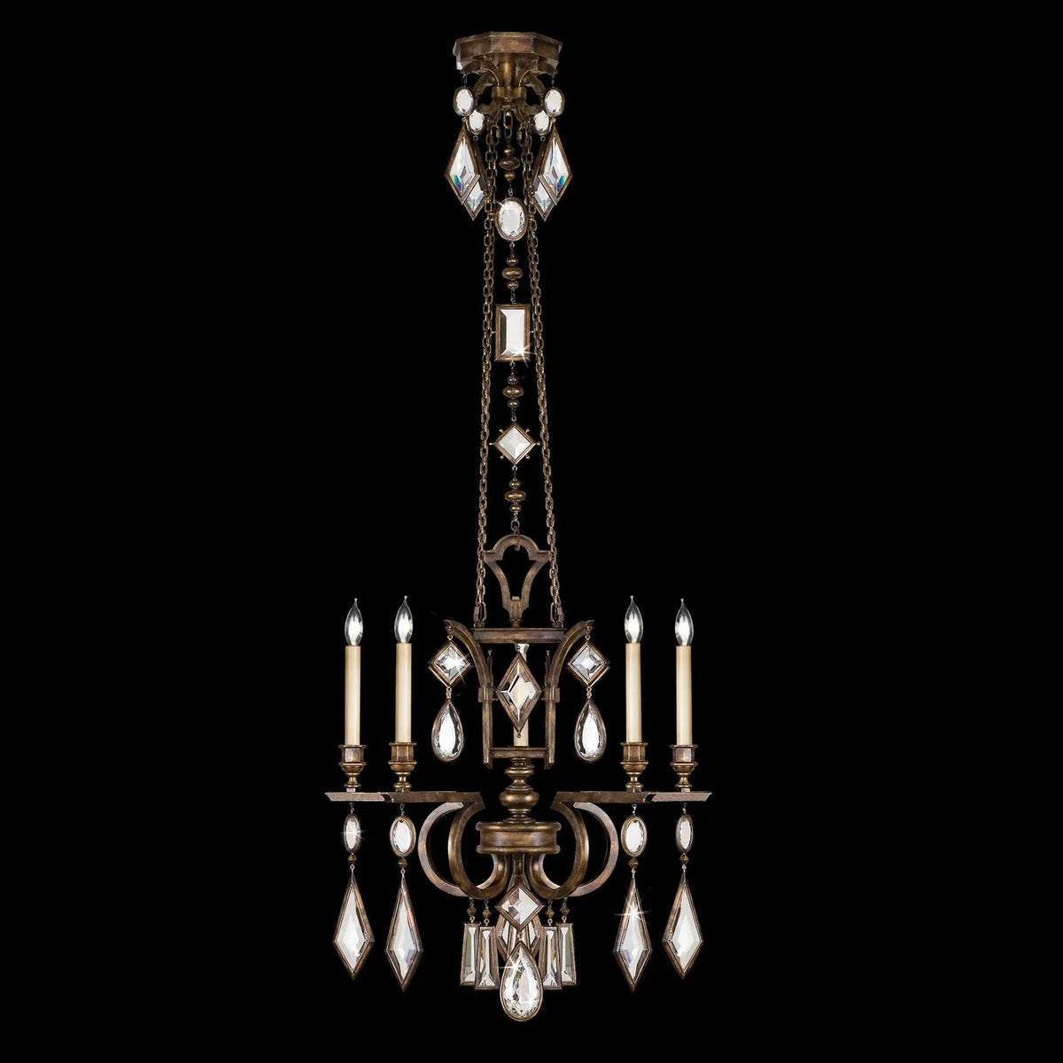 Fine Art Handcrafted Lighting - Encased Gems 27-Inch Five Light Chandelier - 708340-1ST | Montreal Lighting & Hardware