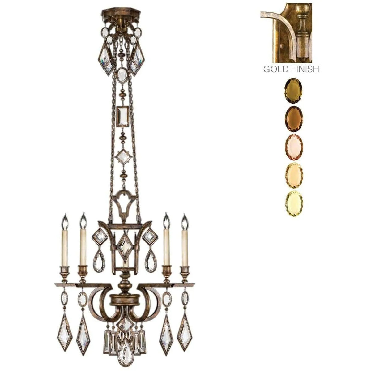 Fine Art Handcrafted Lighting - Encased Gems 27-Inch Five Light Chandelier - 719540-1ST | Montreal Lighting & Hardware