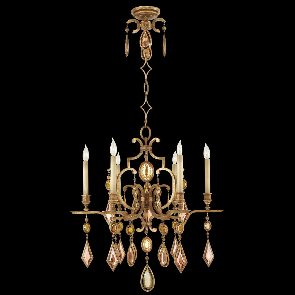 Fine Art Handcrafted Lighting - Encased Gems 29-Inch Six Light Chandelier - 718240-1ST | Montreal Lighting & Hardware