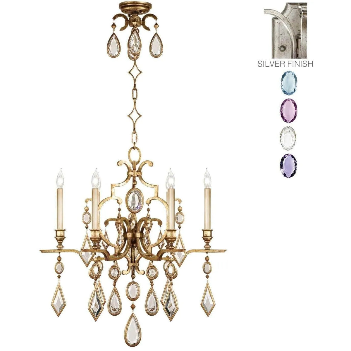 Fine Art Handcrafted Lighting - Encased Gems 29-Inch Six Light Chandelier - 729440-1ST | Montreal Lighting & Hardware