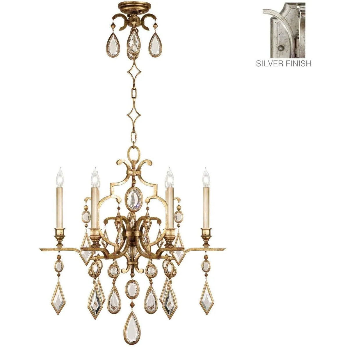 Fine Art Handcrafted Lighting - Encased Gems 29-Inch Six Light Chandelier - 729440-3ST | Montreal Lighting & Hardware