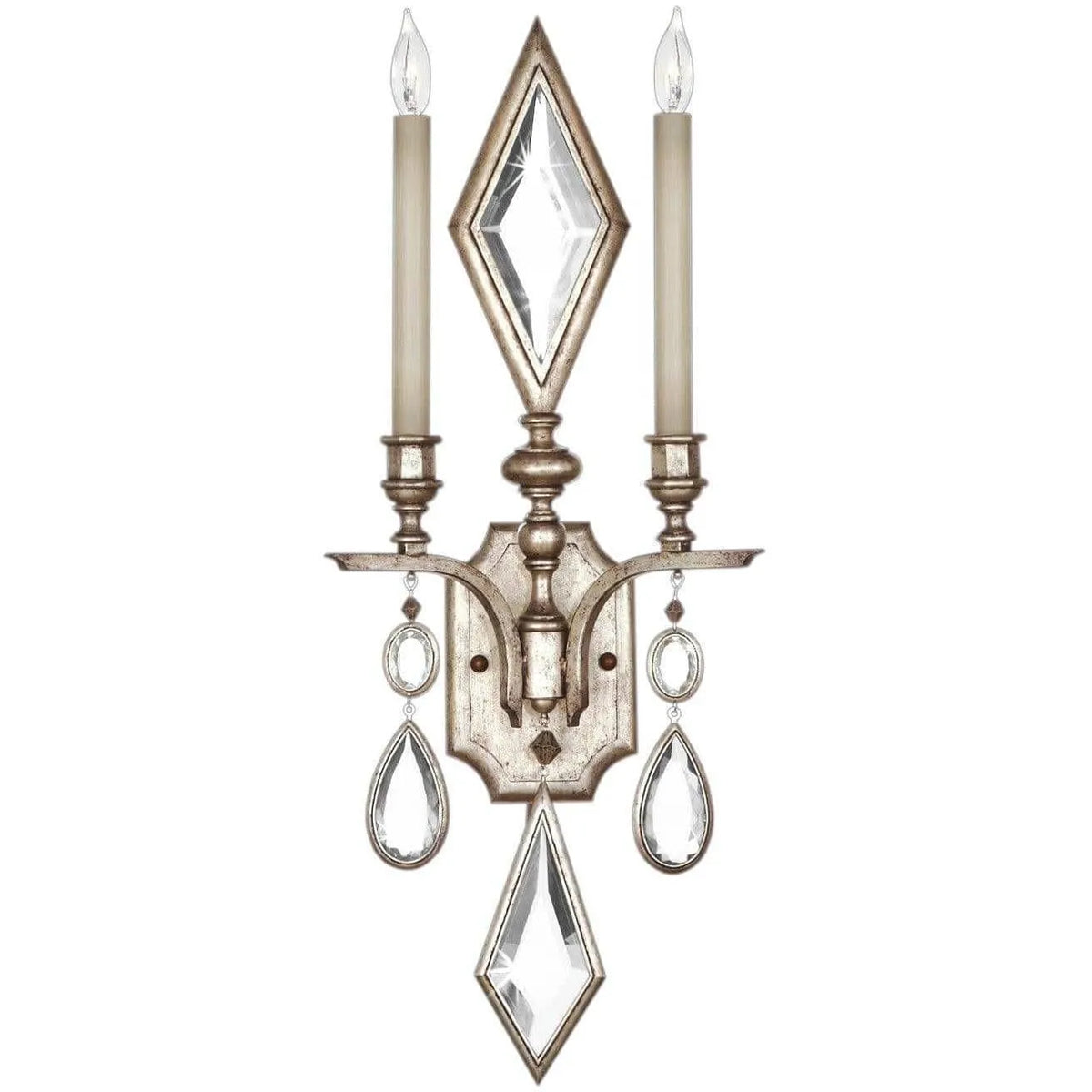 Fine Art Handcrafted Lighting - Encased Gems 29-Inch Two Light Wall Sconce - 729050-3ST | Montreal Lighting & Hardware