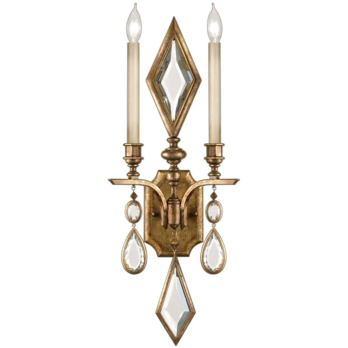 Fine Art Handcrafted Lighting - Encased Gems 29-Inch Two Light Wall Sconce - 729150-3ST | Montreal Lighting & Hardware