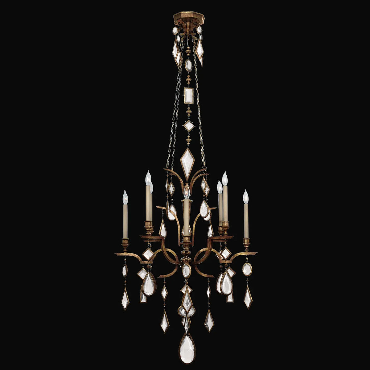 Fine Art Handcrafted Lighting - Encased Gems 31-Inch Eight Light Chandelier - 708640-1ST | Montreal Lighting & Hardware