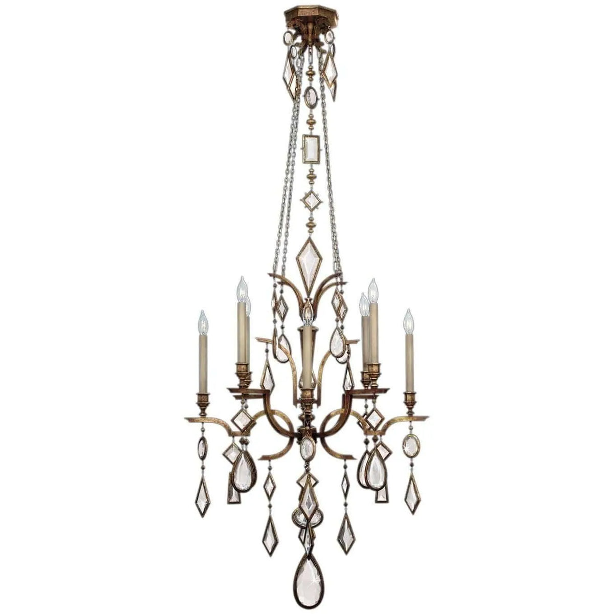 Fine Art Handcrafted Lighting - Encased Gems 31-Inch Eight Light Chandelier - 708640-3ST | Montreal Lighting & Hardware