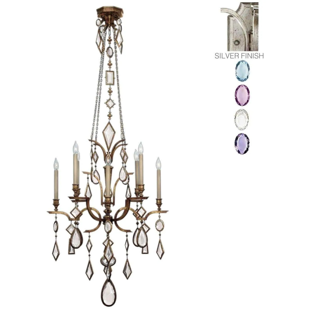 Fine Art Handcrafted Lighting - Encased Gems 31-Inch Eight Light Chandelier - 725440-1ST | Montreal Lighting & Hardware