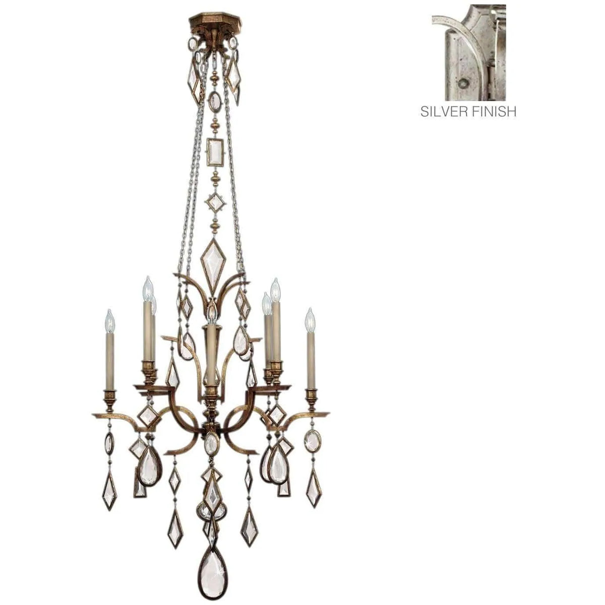 Fine Art Handcrafted Lighting - Encased Gems 31-Inch Eight Light Chandelier - 725440-3ST | Montreal Lighting & Hardware