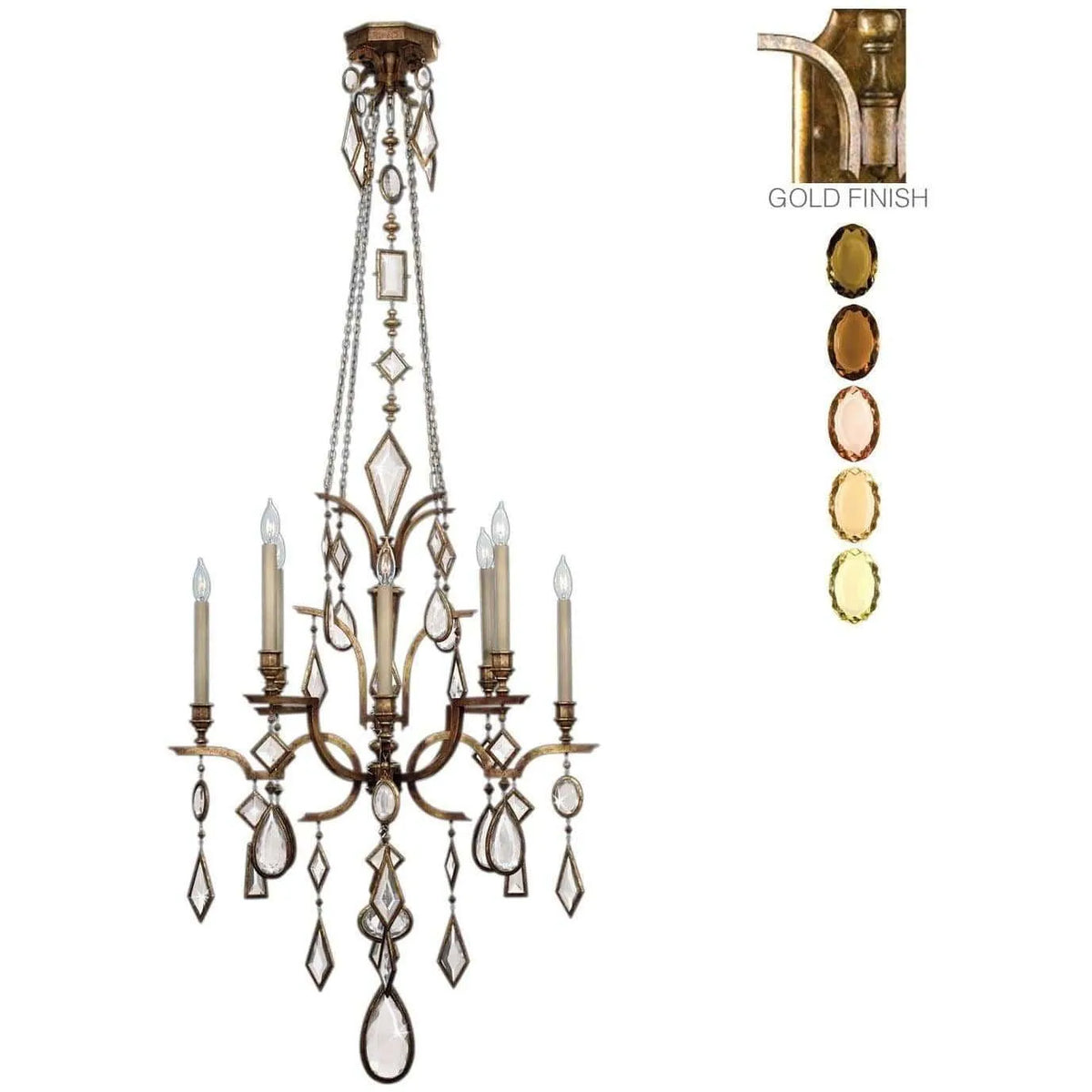 Fine Art Handcrafted Lighting - Encased Gems 31-Inch Eight Light Chandelier - 725640-1ST | Montreal Lighting & Hardware