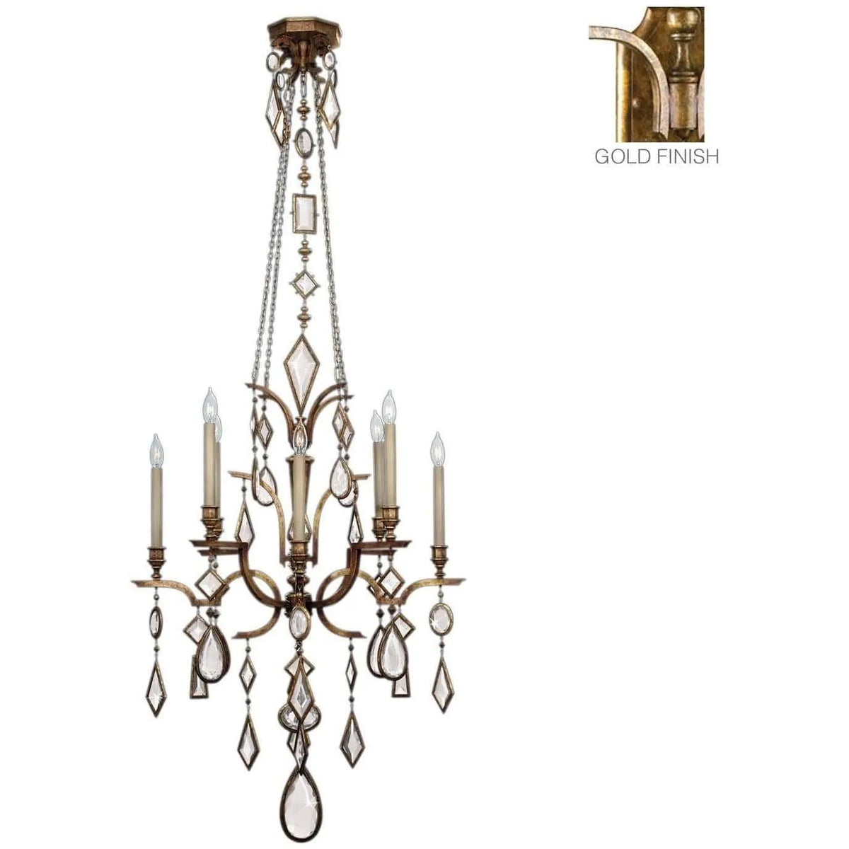 Fine Art Handcrafted Lighting - Encased Gems 31-Inch Eight Light Chandelier - 725640-3ST | Montreal Lighting & Hardware