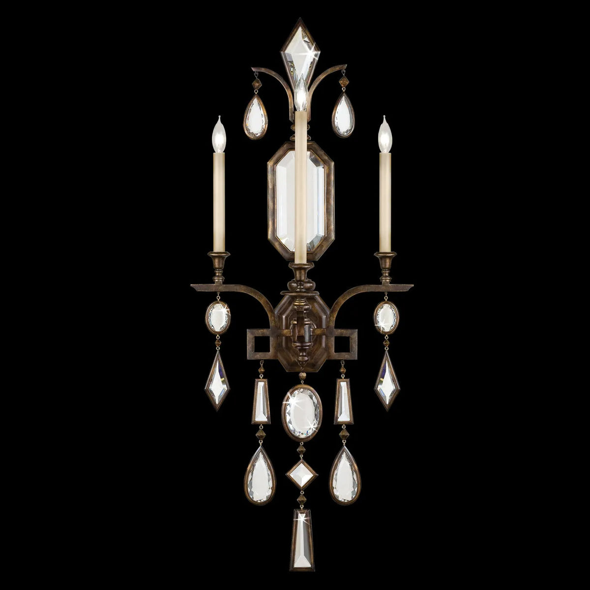 Fine Art Handcrafted Lighting - Encased Gems 49-Inch Three Light Wall Sconce - 710450-1ST | Montreal Lighting & Hardware