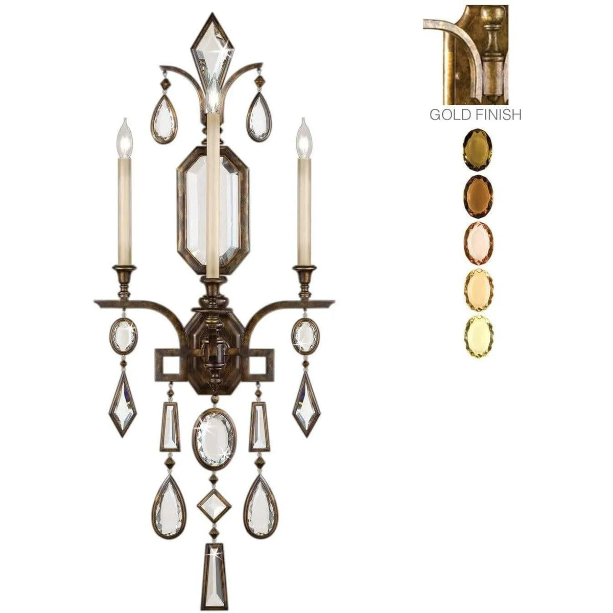 Fine Art Handcrafted Lighting - Encased Gems 49-Inch Three Light Wall Sconce - 727050-1ST | Montreal Lighting & Hardware