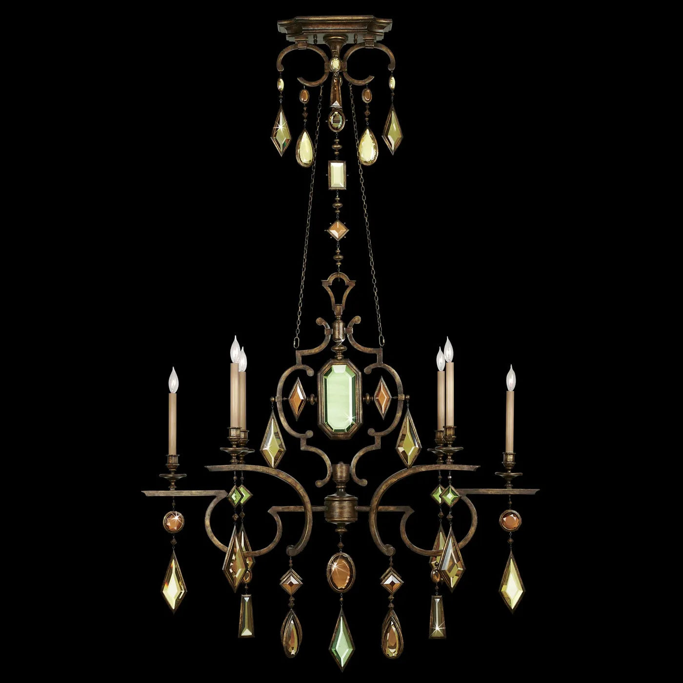 Fine Art Handcrafted Lighting - Encased Gems 50-Inch Six Light Chandelier - 708940-1ST | Montreal Lighting & Hardware